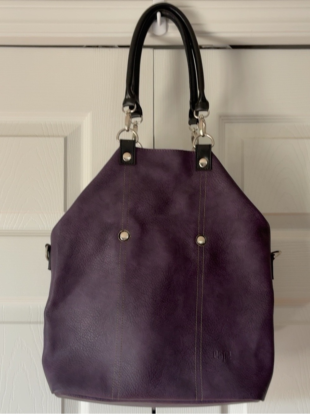 ADSA Purple Convertible Tote Shoulder Bag w/ Removable Pouch